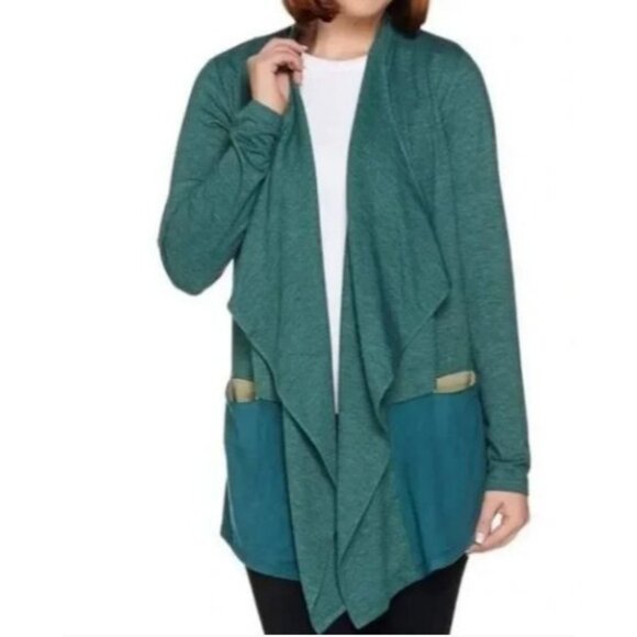 100 Lounge Womens Teal Open Front Cardigan S - Picture 1 of 9